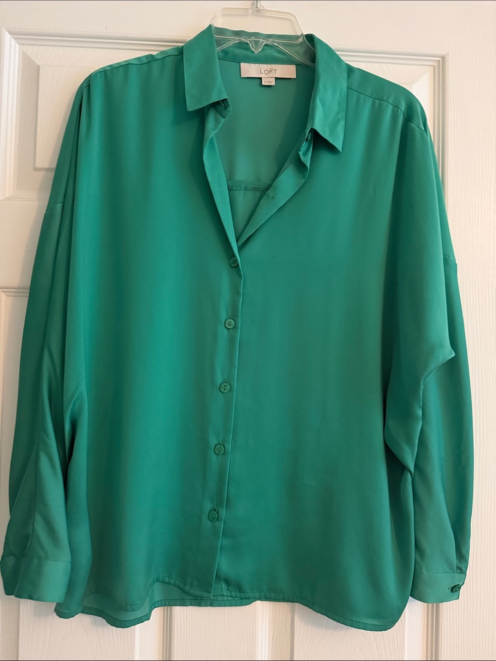 LOFT Men's Emerald Green Button-Down Shirt